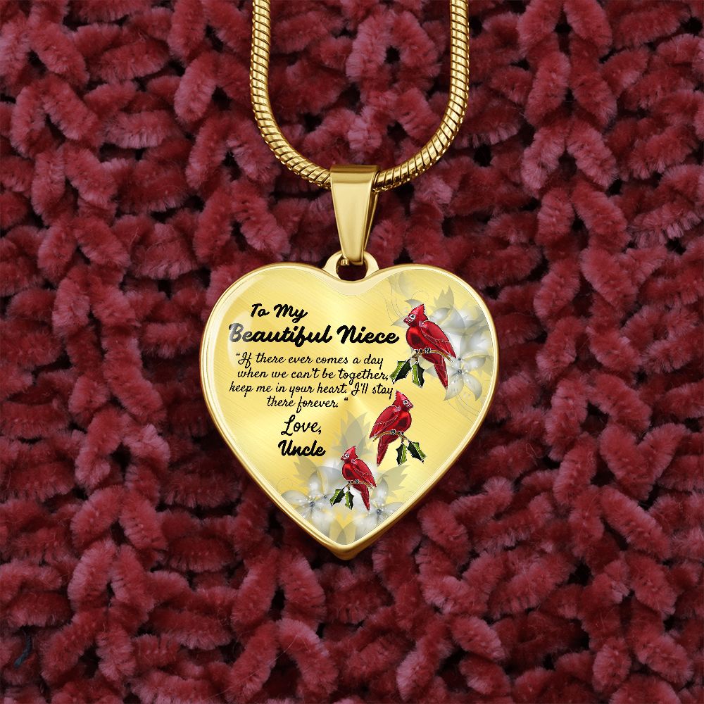 To My Beautiful Niece Heart Necklace Birthday Gift, Christmas Gift From Uncle