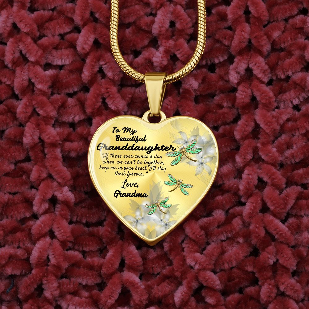 To My Granddaughter Heart Necklace Birthday Gift, Christmas Gift From Grandma
