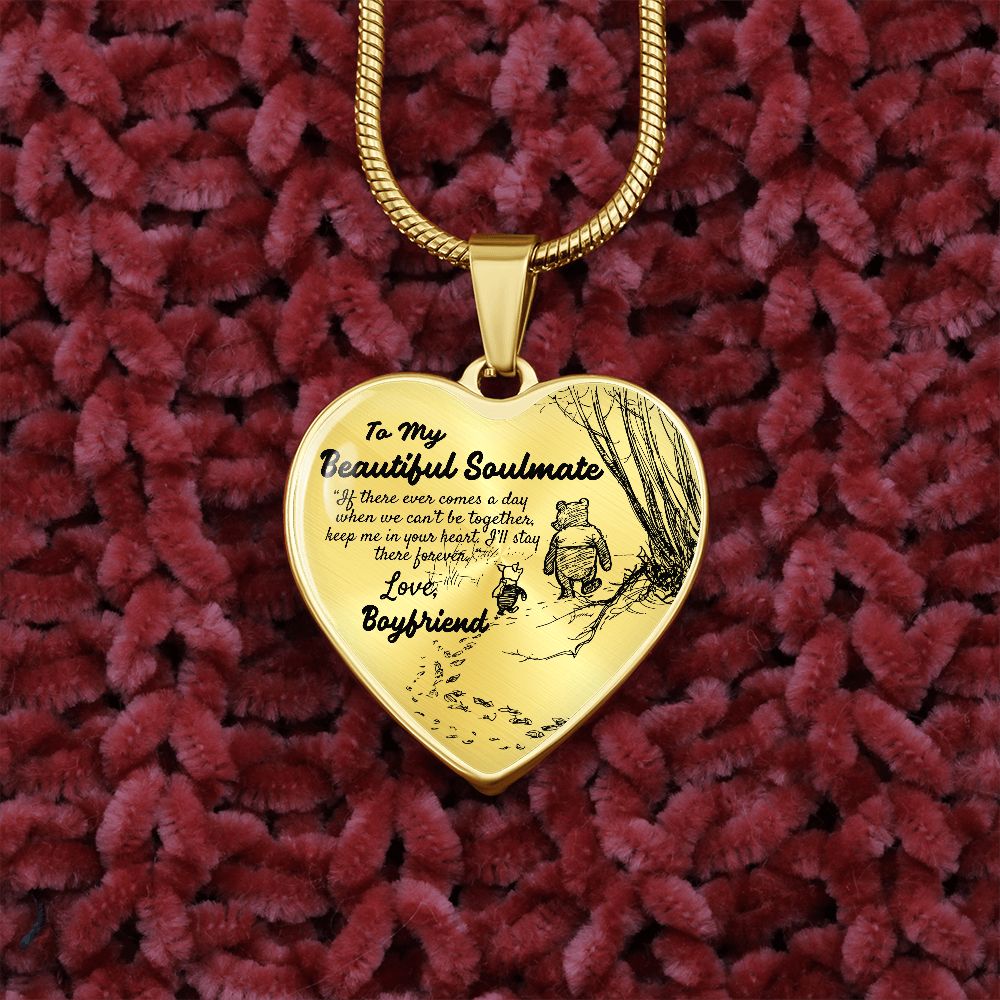 To My Beautiful Soulmate Heart Necklace Birthday Gift, Christmas Gift From Boyfriend