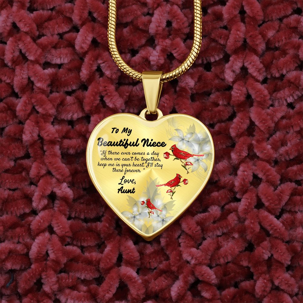 To My Beautiful Niece Heart Necklace Birthday Gift, Christmas Gift From Aunt