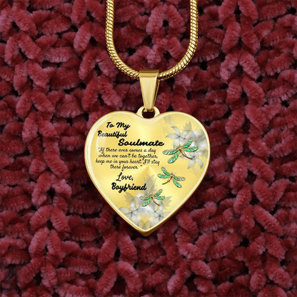 To My Beautiful Soulmate Heart Necklace Birthday Gift, Christmas Gift From Boyfriend
