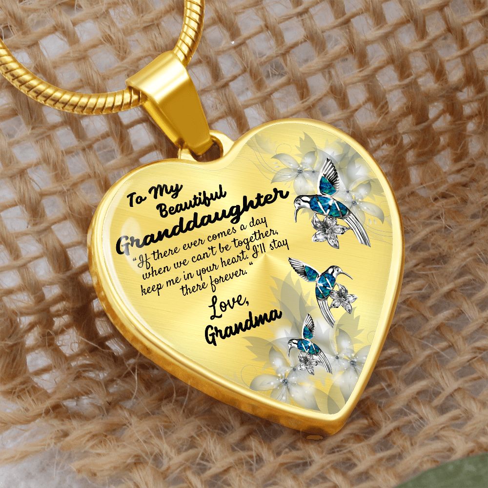 To My Beautiful Granddaughter Heart Necklace Birthday Gift, Christmas Gift From Grandma