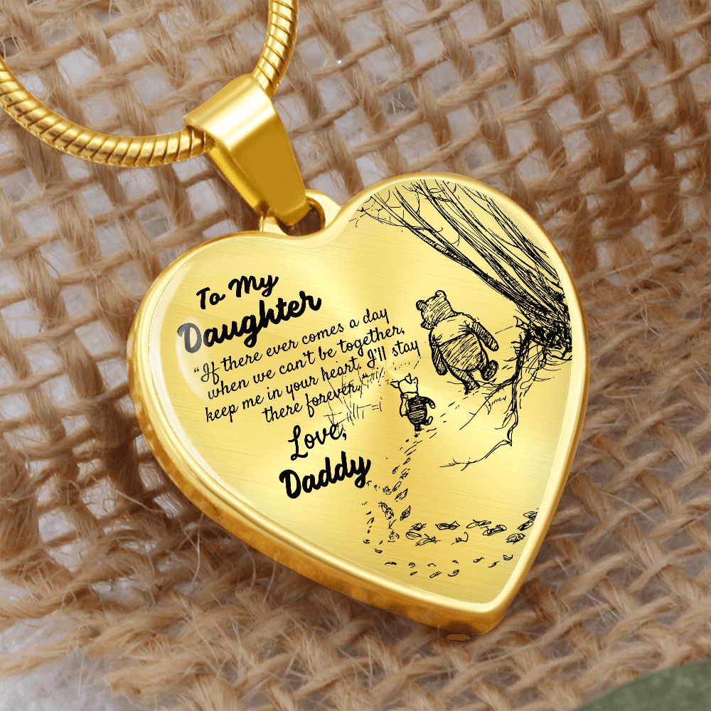 To My Beautiful Daughter Heart Necklace Birthday Gift, Christmas Gift From Daddy