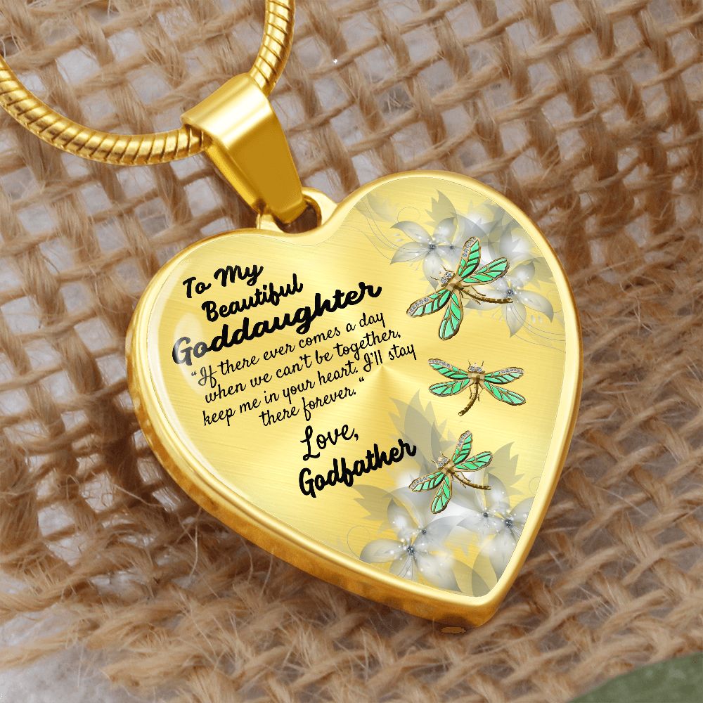 To My Beautiful Goddaughter Heart Necklace Birthday Gift, Christmas Gift From Godfather