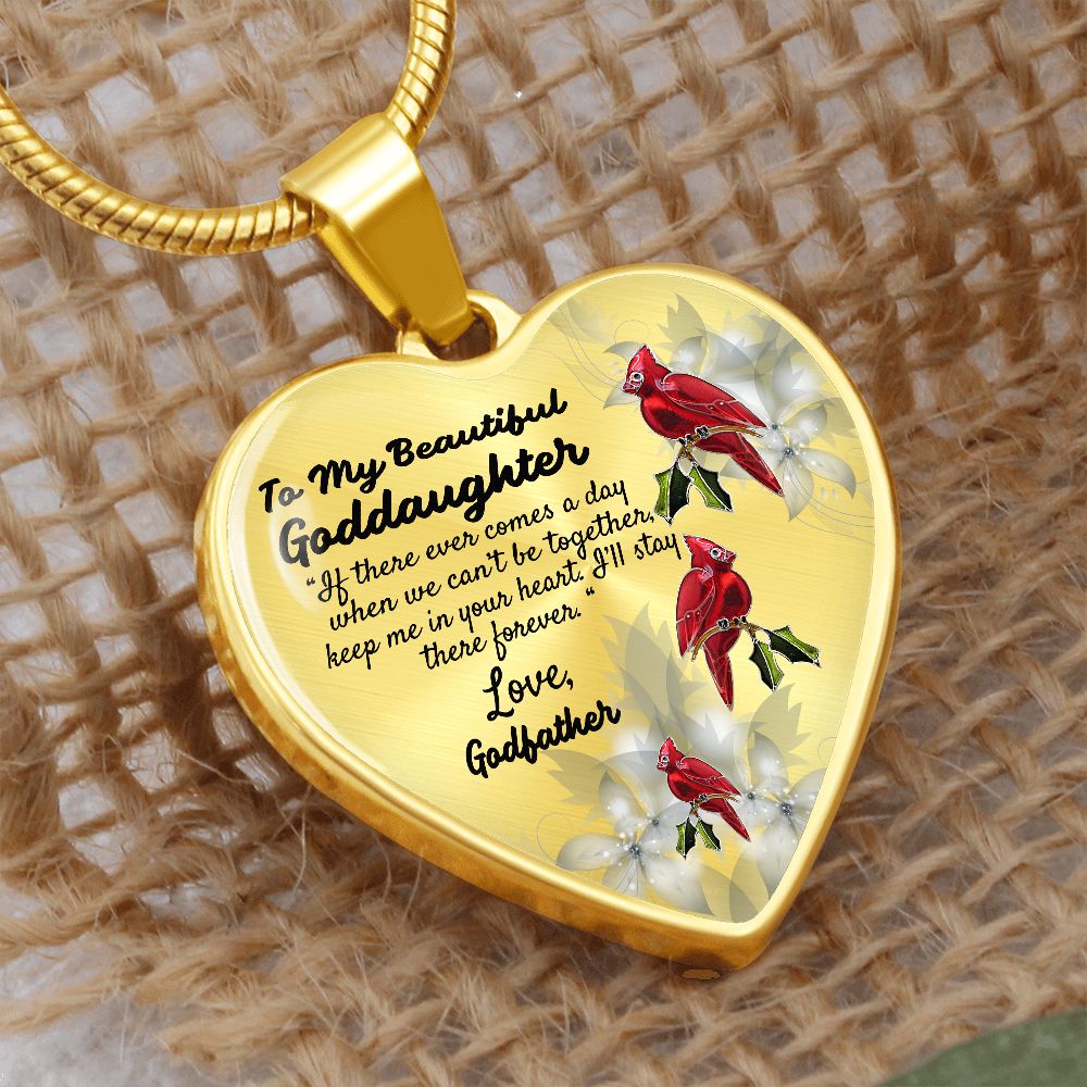 To My Beautiful Goddaughter Heart Necklace Birthday Gift, Christmas Gift From Godfather
