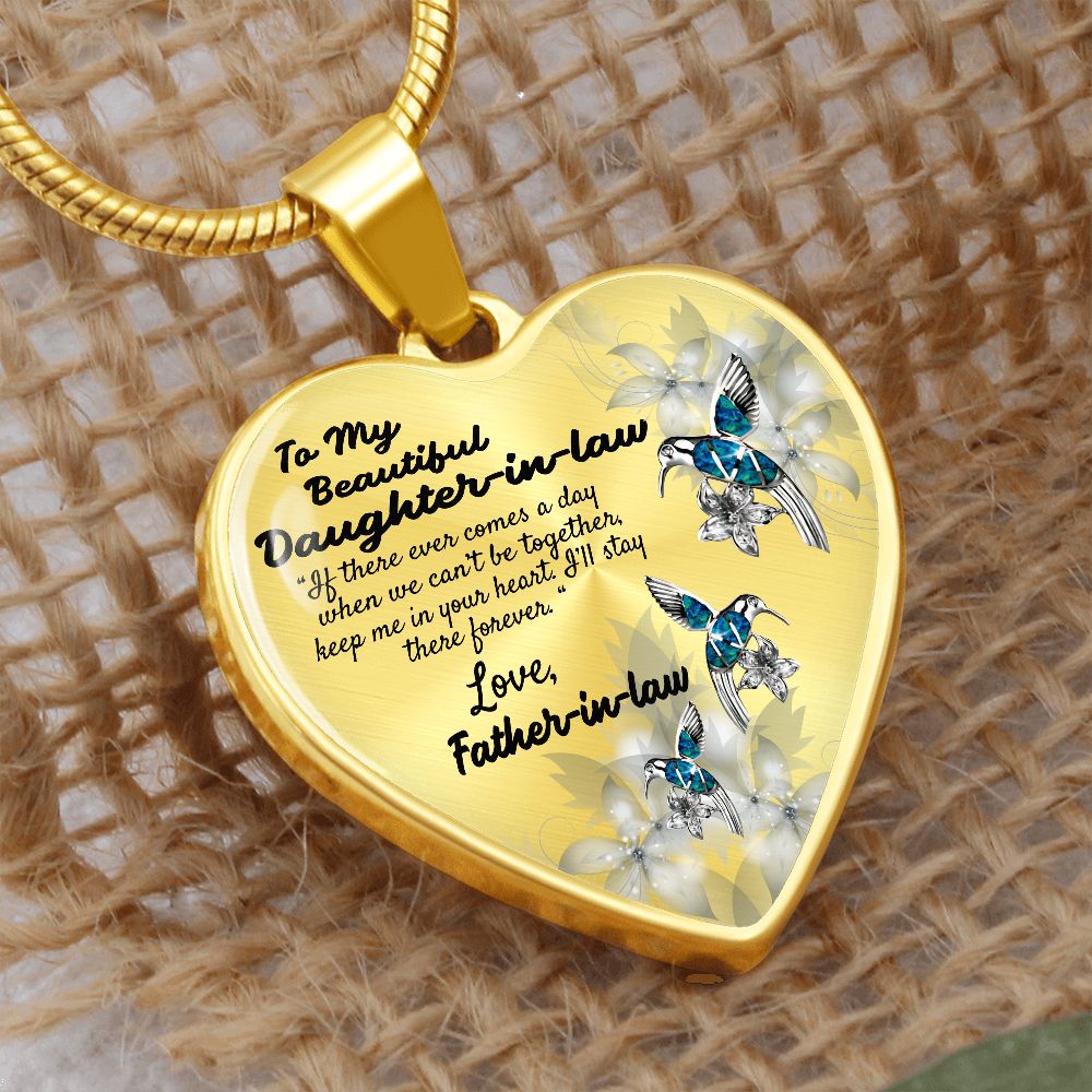 To My Daughter-in-law Heart Necklace Birthday Gift, Christmas Gift From Father-in-law