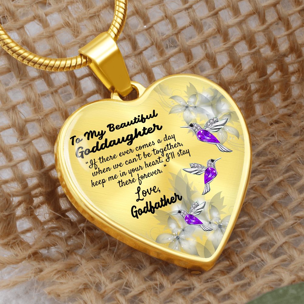 To My Beautiful Goddaughter Heart Necklace Birthday Gift, Christmas Gift From Godfather