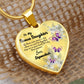 To My Bonus Daughter Heart Necklace Christmas Gift, Birthday Gift From Stepmother
