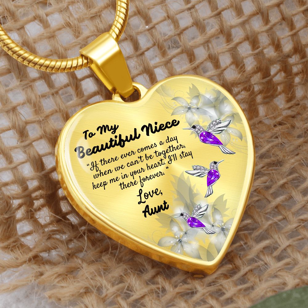 To My Beautiful Niece Heart Necklace Birthday Gift, Christmas Gift From Aunt