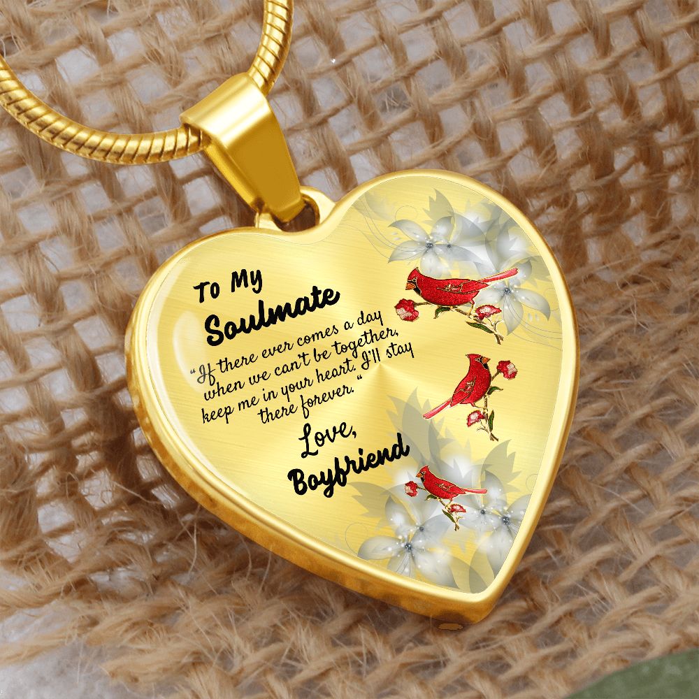 To My Soulmate Heart Necklace Birthday Gift, Christmas Gift From Boyfriend