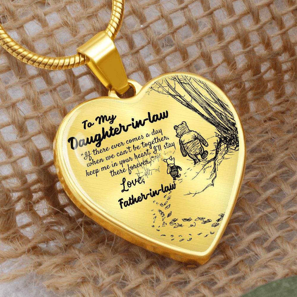 To My Beautiful Daughter-in-law Heart Necklace Birthday Gift, Christmas Gift From Father-in-law