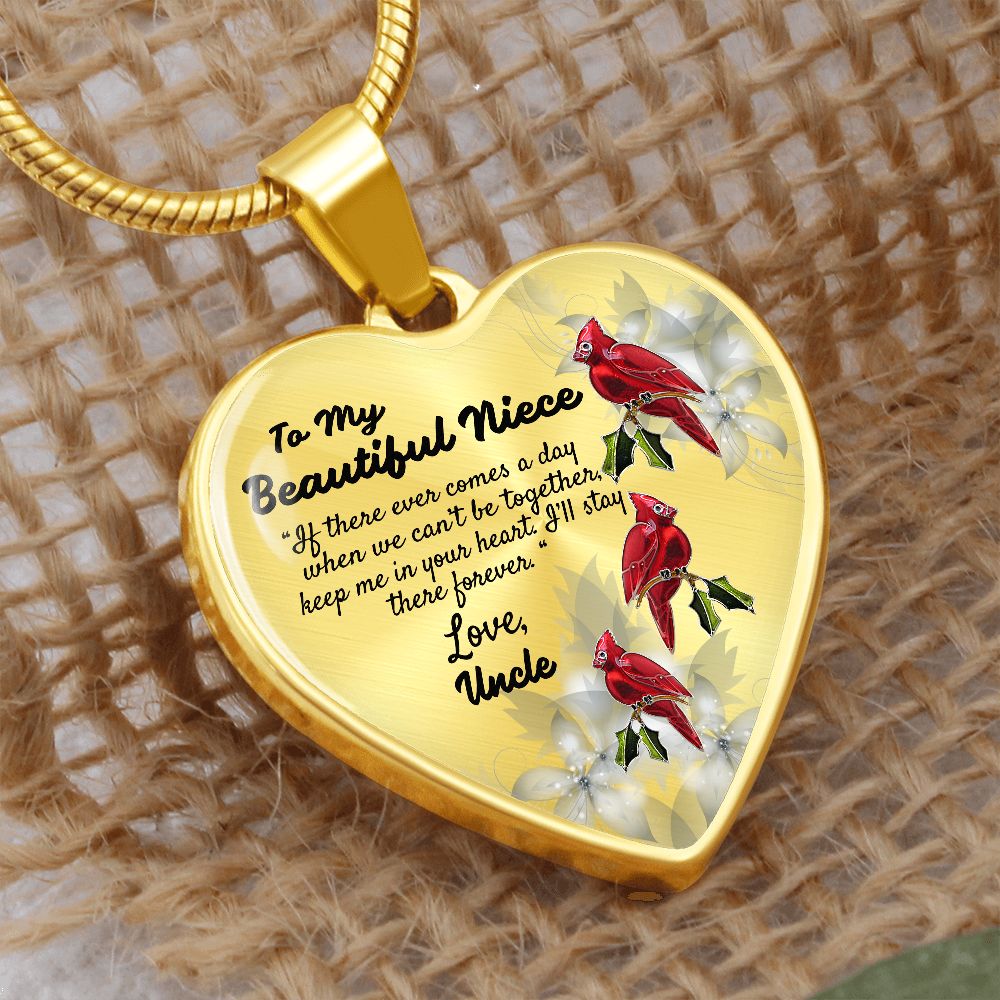 To My Beautiful Niece Heart Necklace Birthday Gift, Christmas Gift From Uncle