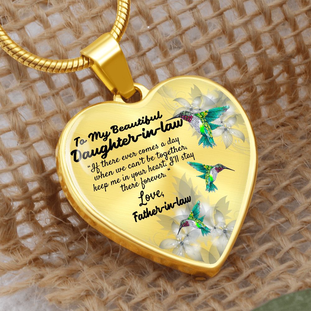 To My Beautiful Daughter-in-law Heart Necklace Birthday Gift, Christmas Gift From Father-in-law