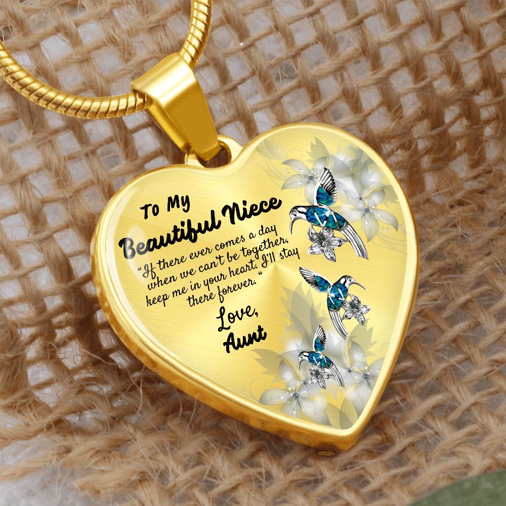 To My Beautiful Niece Heart Necklace Birthday Gift, Christmas Gift From Aunt