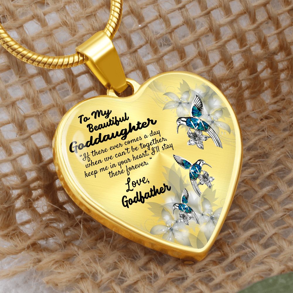 To My Goddaughter Heart Necklace Birthday Gift, Christmas Gift From Godfather