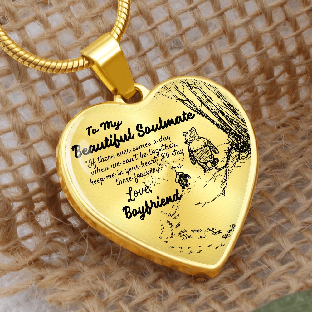 To My Beautiful Soulmate Heart Necklace Birthday Gift, Christmas Gift From Boyfriend