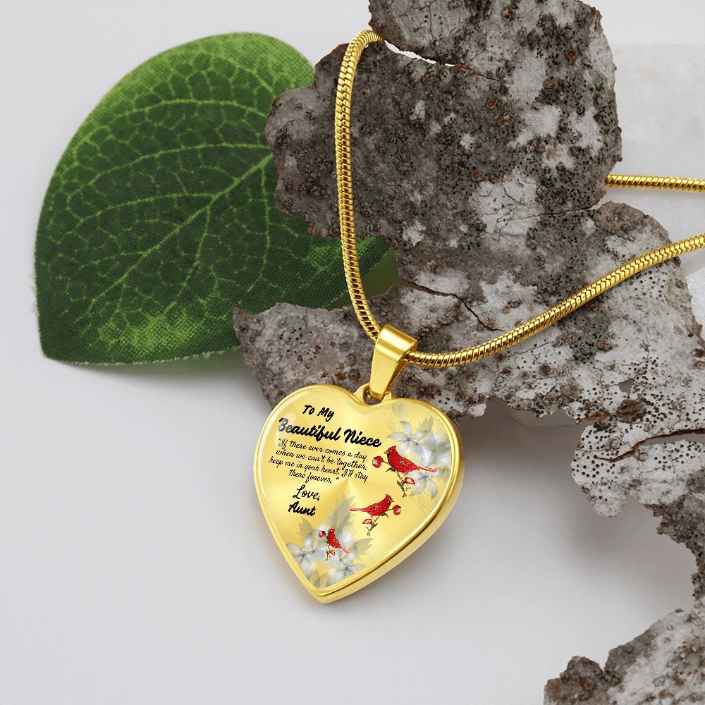 To My Beautiful Niece Heart Necklace Birthday Gift, Christmas Gift From Aunt