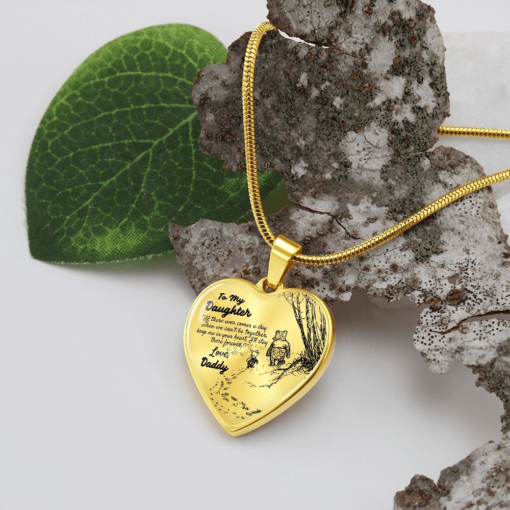 To My Beautiful Daughter Heart Necklace Birthday Gift, Christmas Gift From Daddy