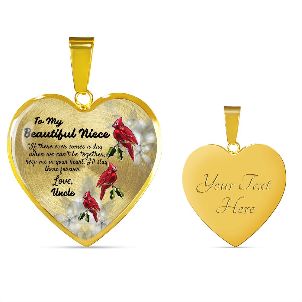 To My Beautiful Niece Heart Necklace Birthday Gift, Christmas Gift From Uncle