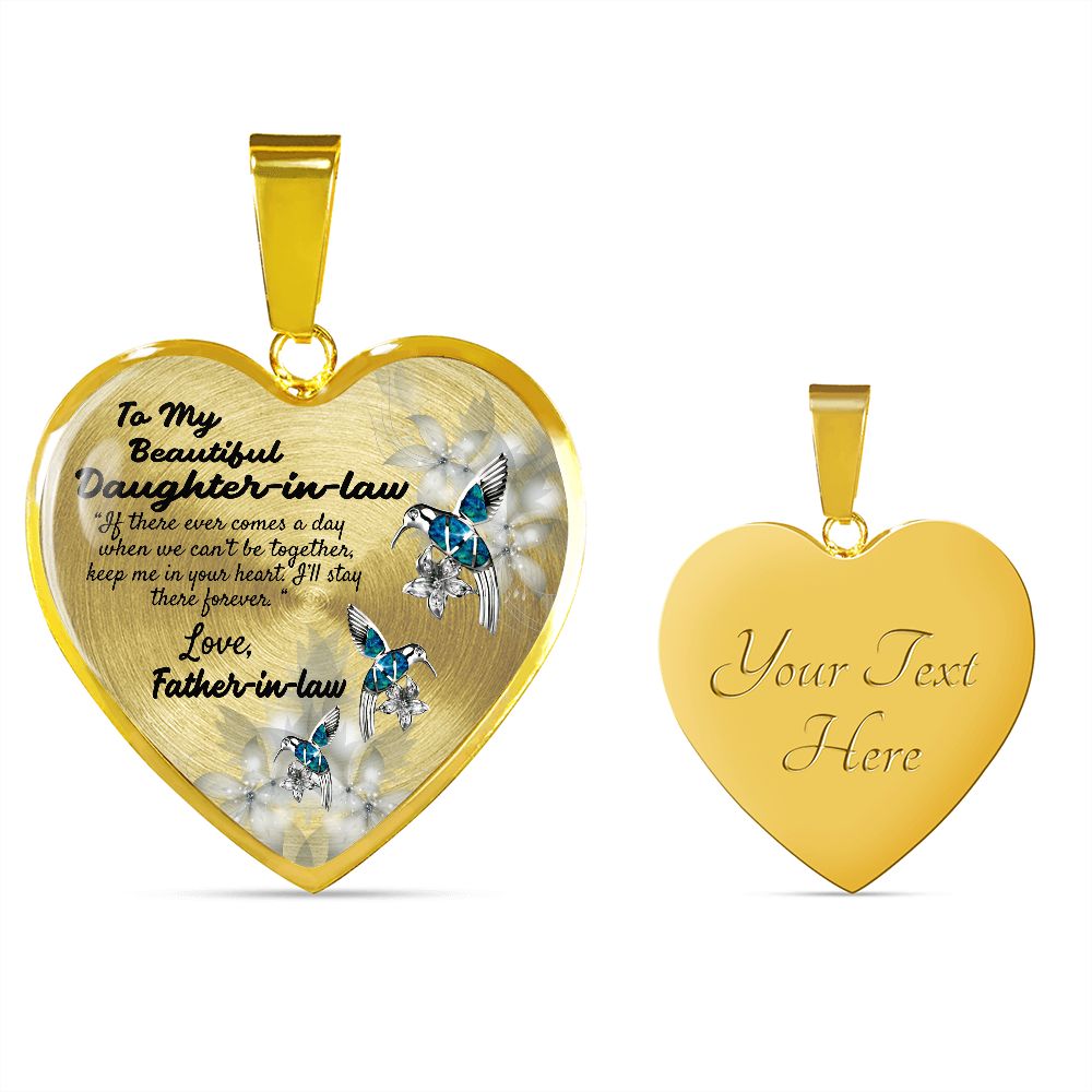 To My Daughter-in-law Heart Necklace Birthday Gift, Christmas Gift From Father-in-law