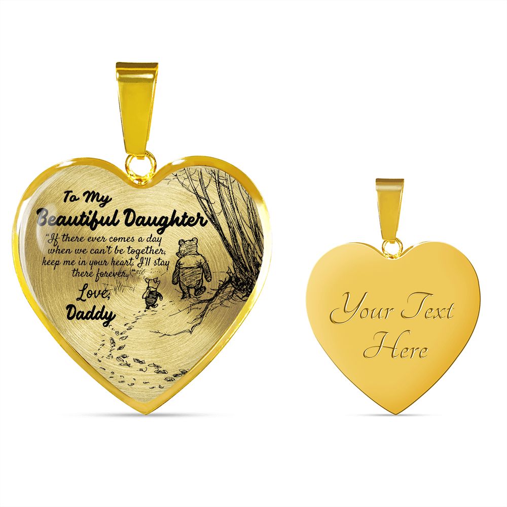 To My Beautiful Daughter Heart Necklace Birthday Gift, Christmas Gift From Daddy