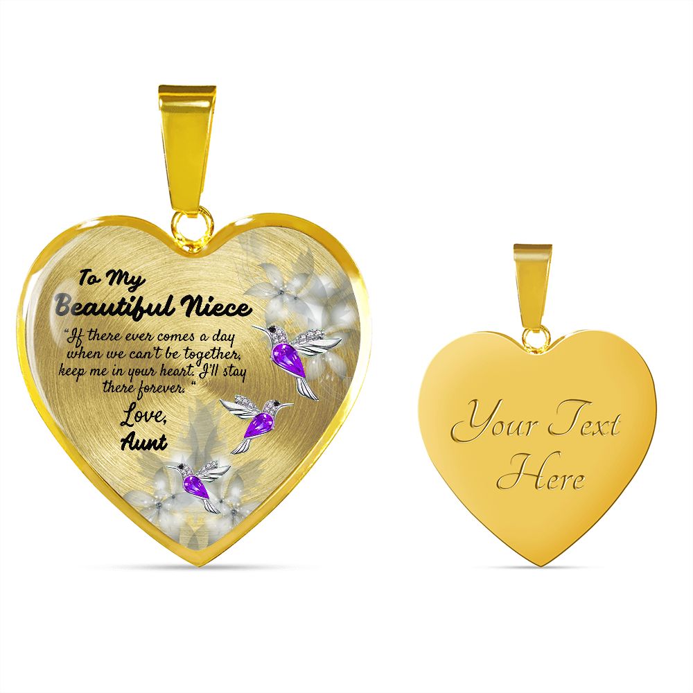 To My Beautiful Niece Heart Necklace Birthday Gift, Christmas Gift From Aunt