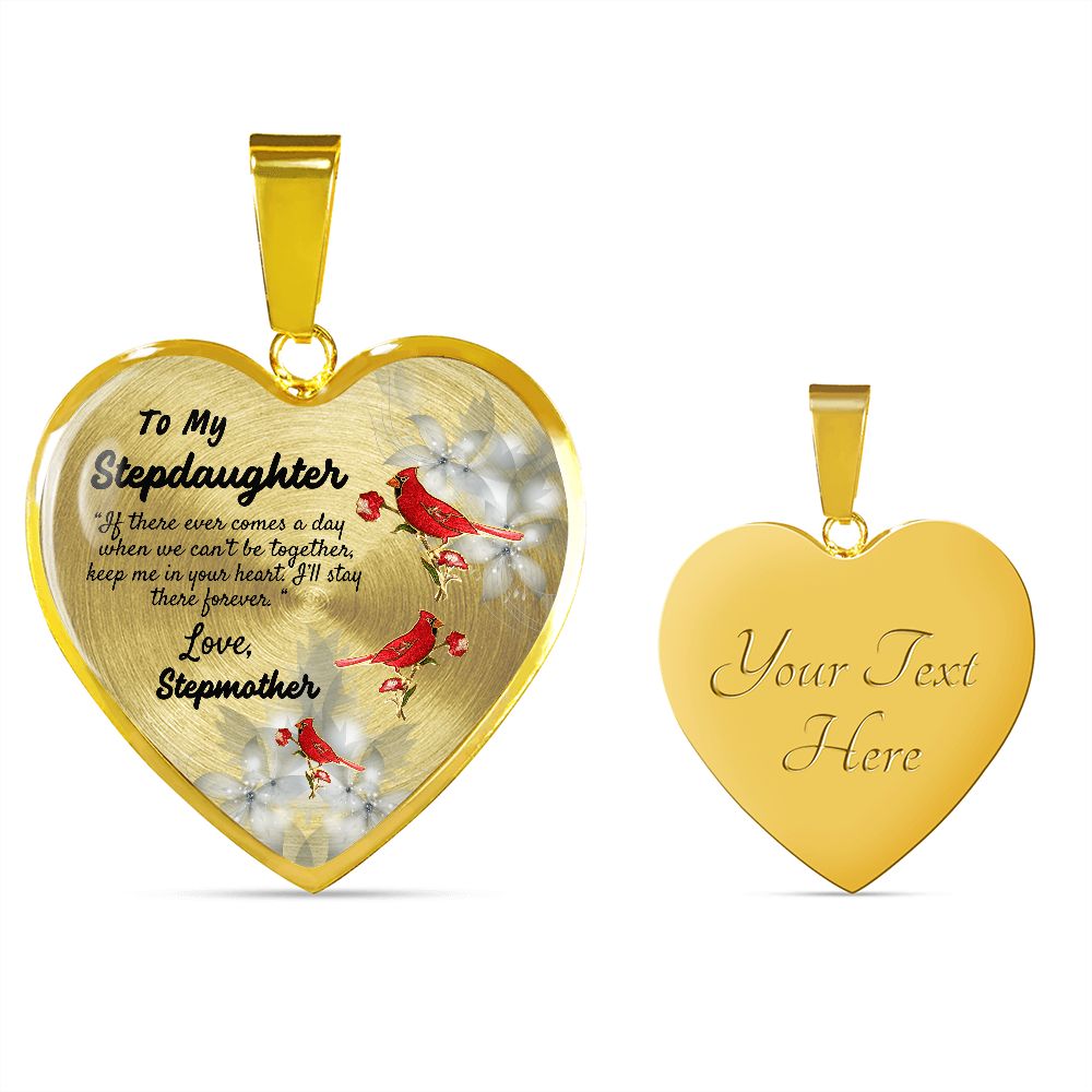 To My Stepdaughter Heart Necklace Birthday Gift, Christmas Gift From Stepmother