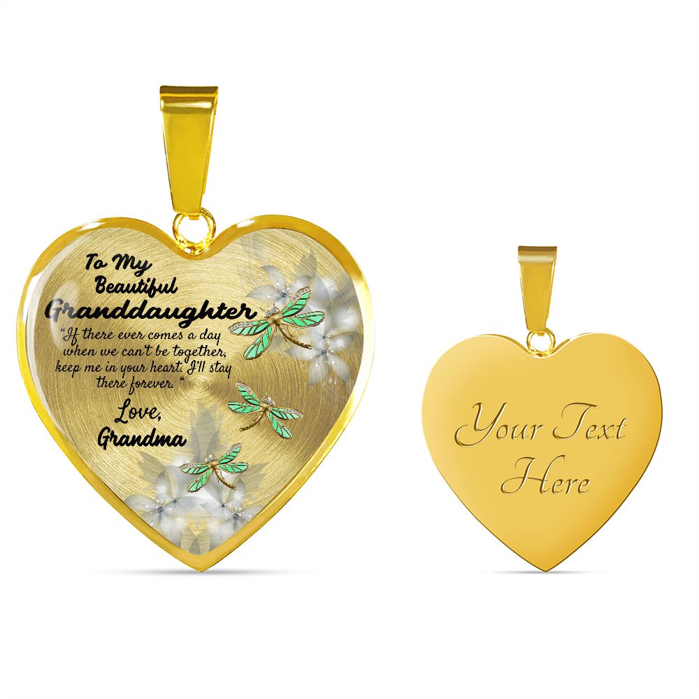 To My Granddaughter Heart Necklace Birthday Gift, Christmas Gift From Grandma