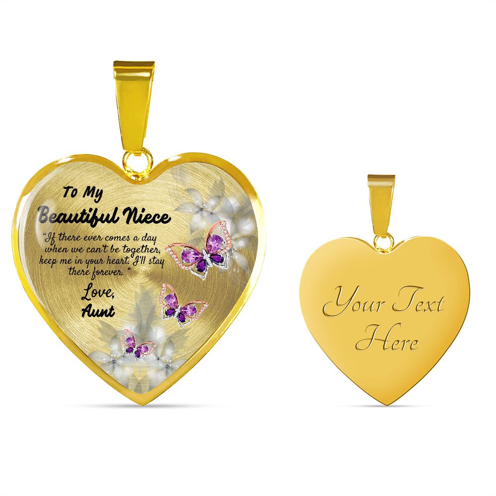 To My Beautiful Niece Heart Necklace Christmas Gift, Birthday Gift From Aunt