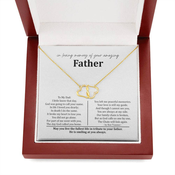 Loss of Father Everlasting Love Solid Gold Memorial NecklaceMCLVBC0004