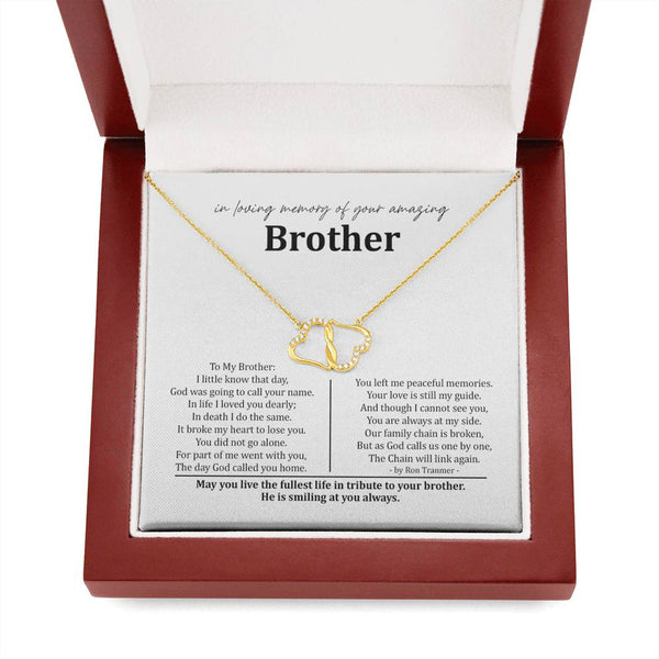 Loss of Brother Everlasting Love Solid Gold Memorial Necklace MCLVBC0004