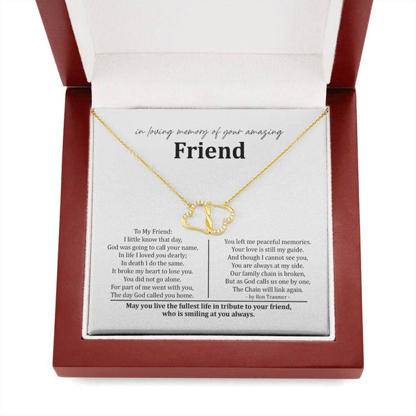Loss of Friend Everlasting Love Solid Gold Memorial Necklace MCLVBC0004