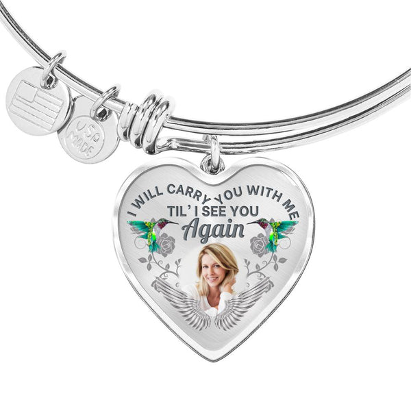 Memorial Heart Pendant Bangle