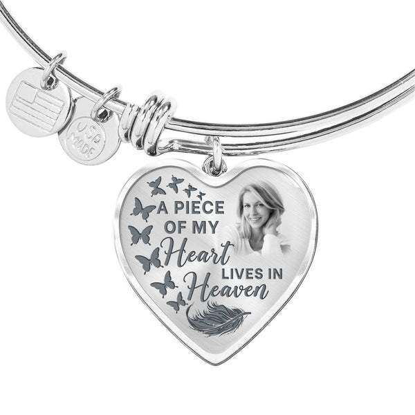 Butterfly A Piece Of My Heart Memorial Heart Pendant Bangle HNLVBC0011