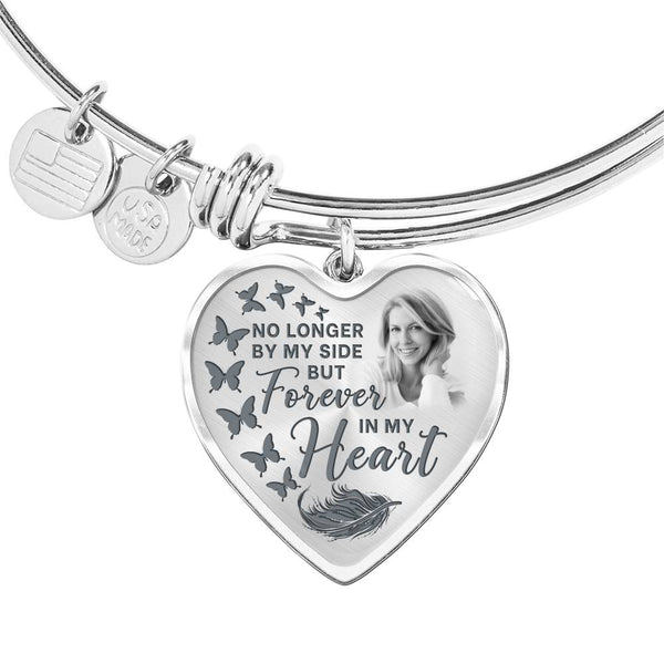 Butterfly No Longer BY My Side Memorial Heart Pendant Bangle HNLVBC0011