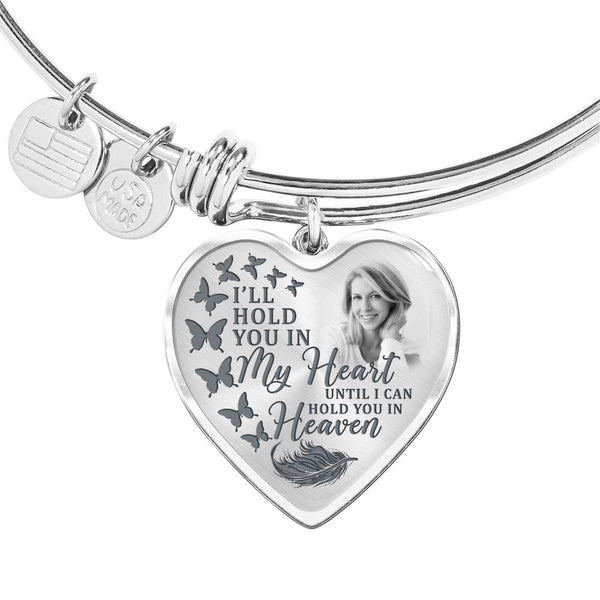 Butterfly I Will Hold You Memorial Heart Pendant Bangle HNLVBC0011