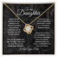 MC021 To My Daughter I Love You Love Knot Necklace Gift From Dad