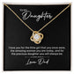 MC023 To My Daughter I Love You Love Knot Necklace Gift From Dad
