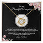 MC027 To My Beautiful Daughter I Love You Love Knot Necklace Gift From Mom