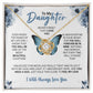 MC010 Daughter Never Forget That I Love You Love Knot Necklace Gift