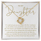 To My Daughter How Special You Are To Me Love Knot Necklace