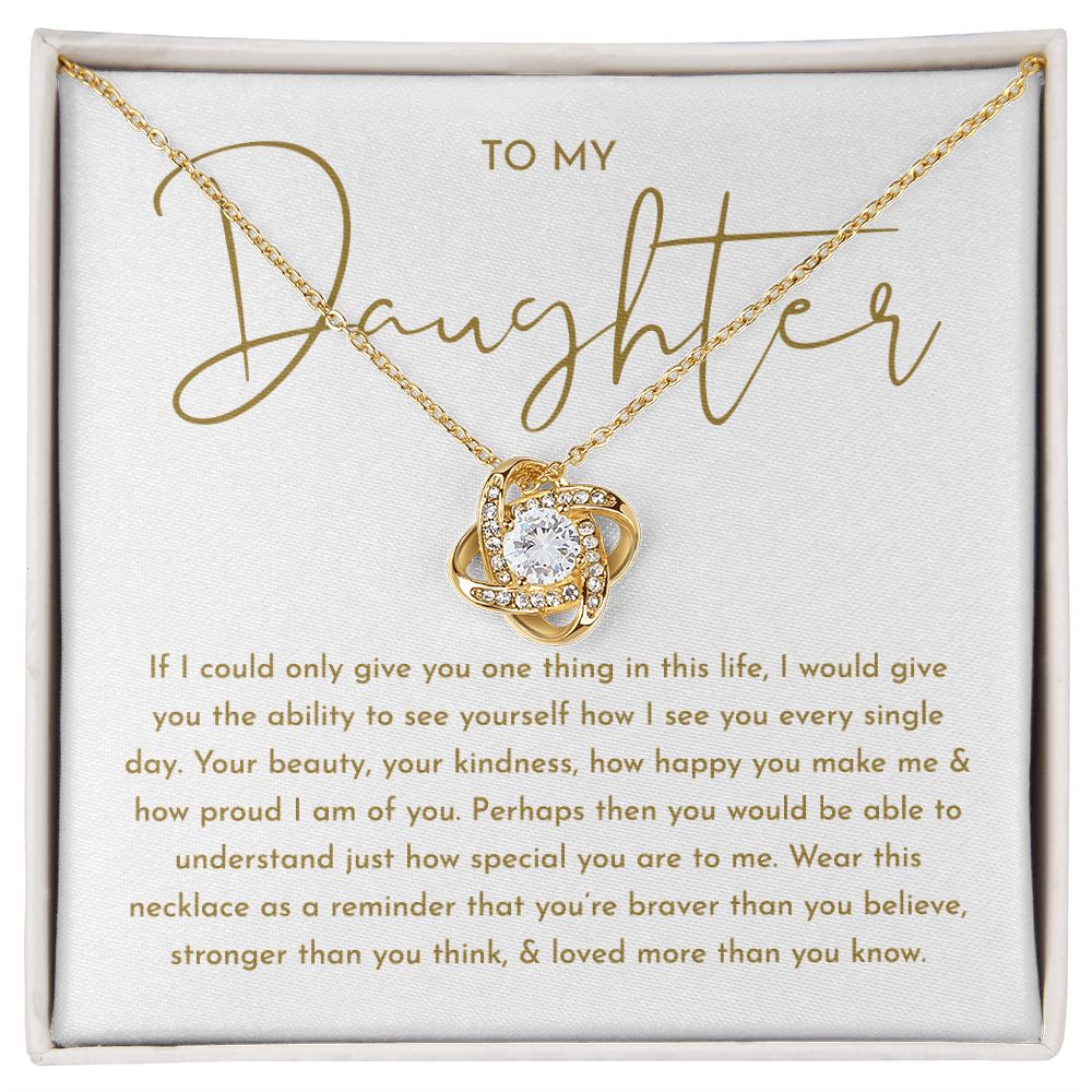 To My Daughter How Special You Are To Me Love Knot Necklace