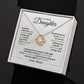 MC013 Daughter Hold This Tight To Feel My Love Love Knot Necklace Gift From Mom