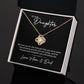 MC024 To Our Daughter We Love You Love Knot Necklace Gift From Mom and Dad
