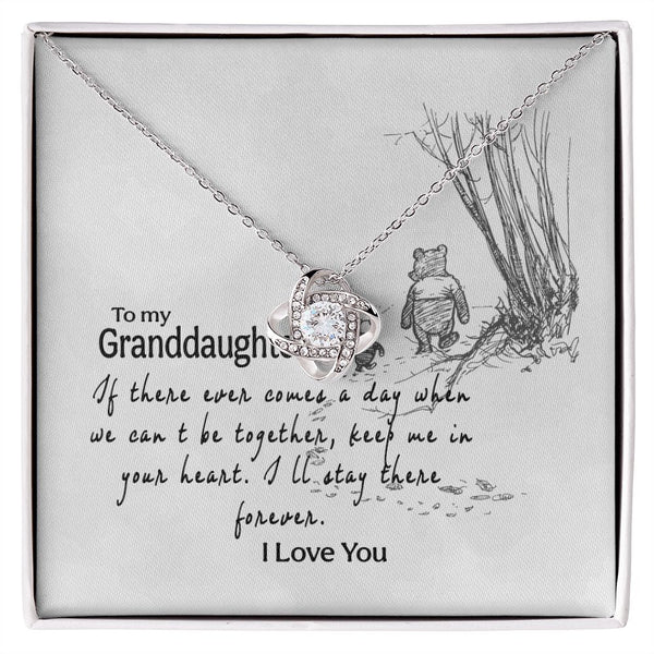 To My Granddaughter Love Knot Necklace Gift From Grandma or Grandpa