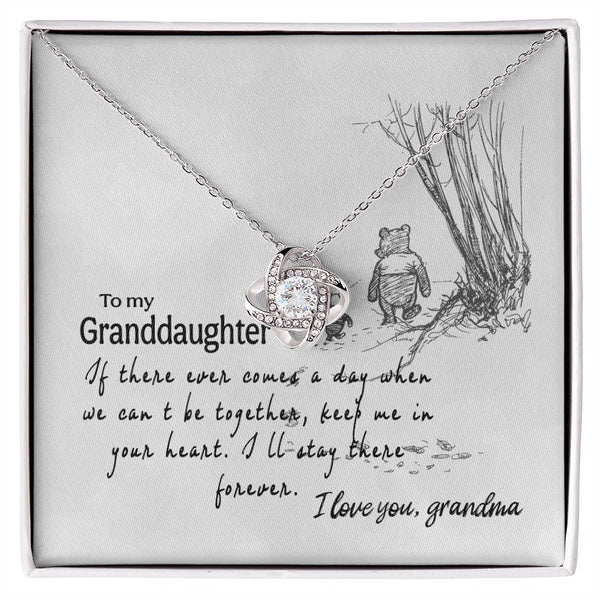 To My Granddaughter Love Knot Necklace Gift From Grandma