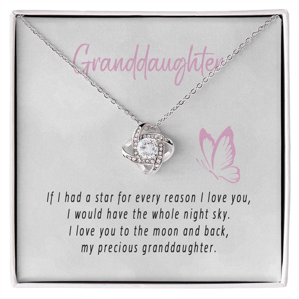 To My Beautiful Granddaughter Love Knot Necklace Gift From Grandpa or Grandma