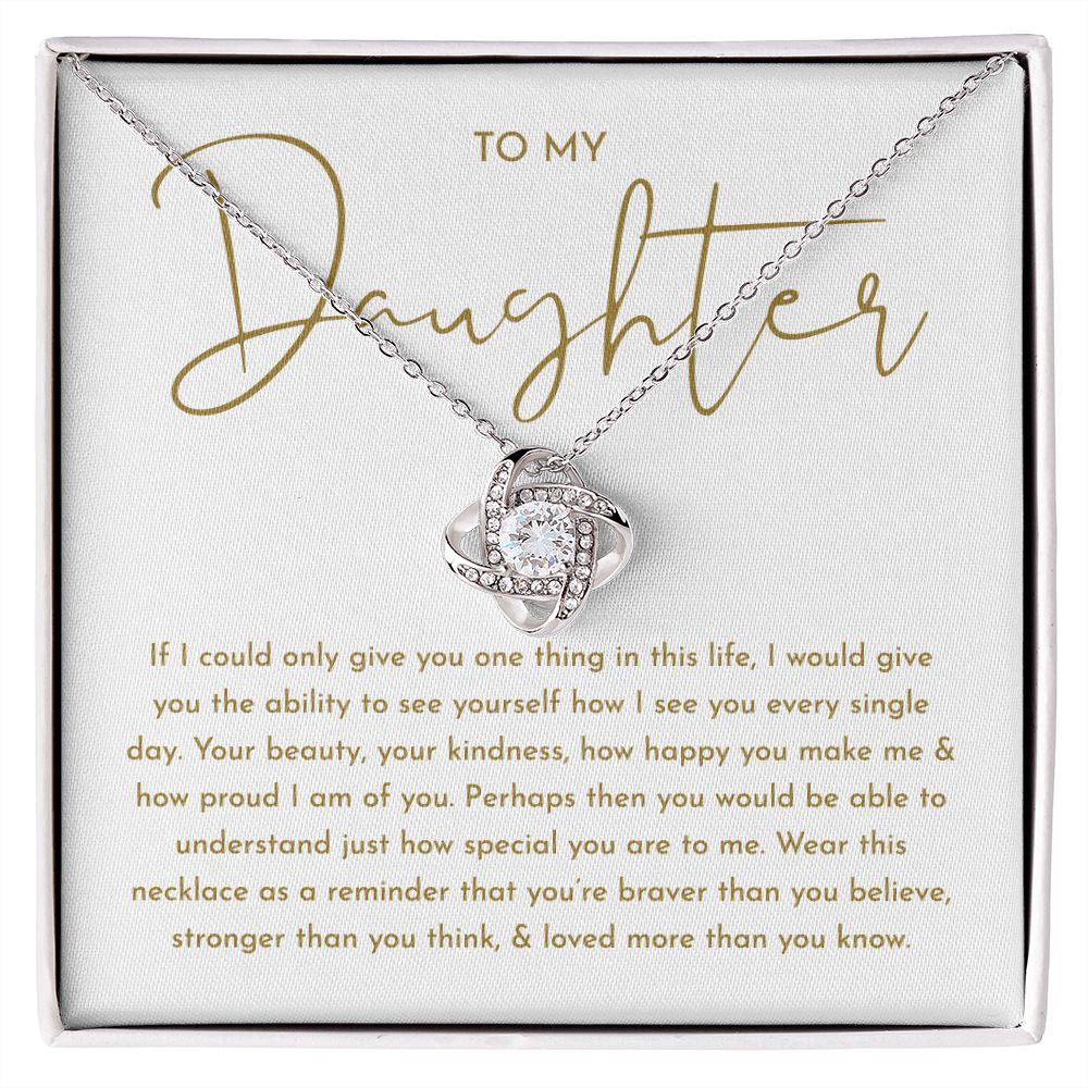 To My Daughter How Special You Are To Me Love Knot Necklace