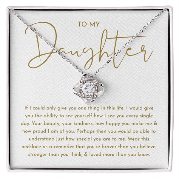To My Daughter How Special You Are To Me Love Knot Necklace