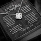 MC021 To My Daughter I Love You Love Knot Necklace Gift From Dad